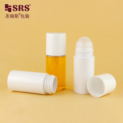 PET43 130ML 170ML Grote capaciteit PET Plastic Kleur aanpassen Ronde PCR Recycled Roll On Flasch voor deodorant gel