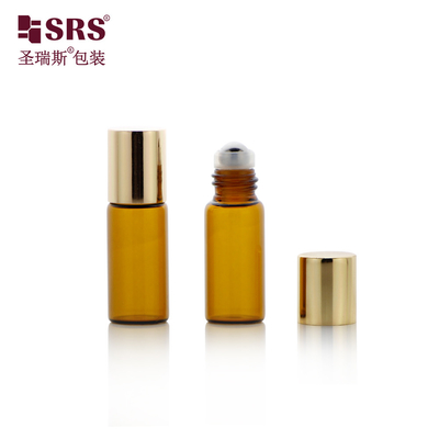 BLP-3ML Geen lek Amber Glass Roller Steel Ball Flasje Voor Essentiële Olie Parfum Cosmetische Verpakkingen Aanpassing