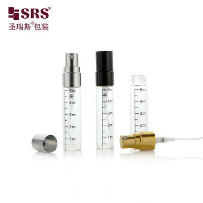 BLPA-5ML Doorzichtige buisglasfles met fijne mist spuitpomp voor parfumverpakking Kleine hoeveelheid beschikbaar