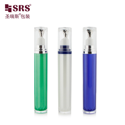 LR001-15ML Geverfde aangepaste kleur Acrylische buitenfles met metalen applicator voor oogcrème Cosmetische luxe verpakkingen