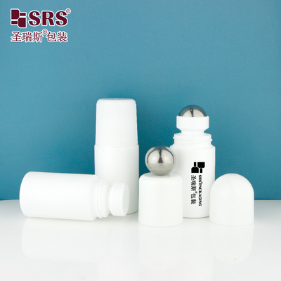 RPPC-60ML Ronde witte injectieblazende plastic PP PCR gerecycled milieuvriendelijk rol op deodorant gel fles applicator