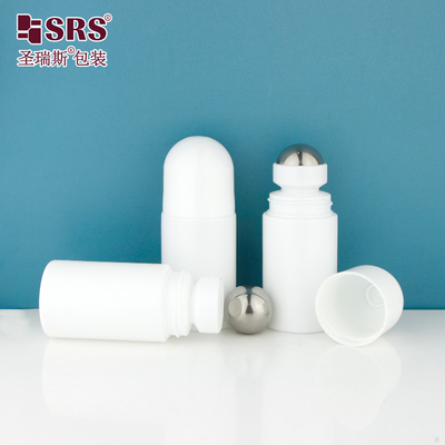 RPPC-60ML Dome Cap Cute Pain Relief Gel Plastic Eco-vriendelijk PCR Certificaat Roller Steel Ball Massage Fles