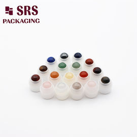 ronde kleine kleurrijke halfedelstenen rolbal plastic houder met bal voor rolfles