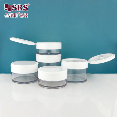 PETG003 Plastic ronde dikke wand injectie helder handig flip cap plastic pot voor haar gel gemaakt van PETG