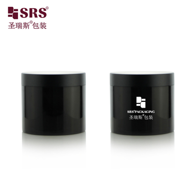 SRSQ 400g Injectie Zwart Glanzend PP PCR Recycled Eco-vriendelijk Materiaal Eenwandige Body Cream Jar Container Cosmetische verpakking