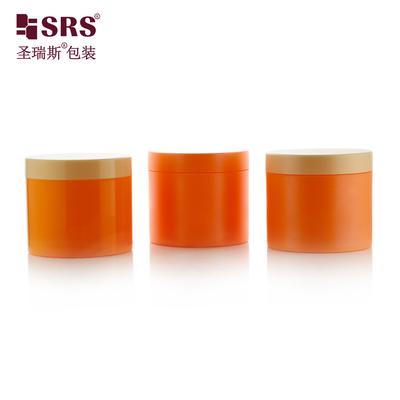 SRSQ 400g Geverfde maatkleur Plastic PP Creme Body Scrub Jar PCR Recycled Material Matte Finished Printing Logo beschikbaar