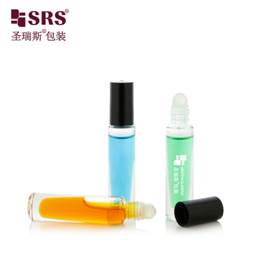 GB1-5ml Dikke wand Transparante lege zak Kleine plastic dop Cylindervorm Nagel olie applicator Glas rol op fles