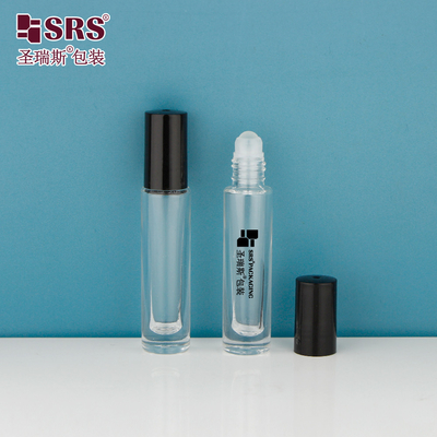 GB1-5ML Mini Cute High End Dikke onderkant Transparante heldere rol op fles voor essentiële olie Parfum Ronde applicator