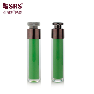 Dubbele wand AS plastic luchtloze cosmetische verpakking 15ml 30ml 50ml maatwerk decoratie kleur lege huidverzorging schoonheid serum lotion vacuümpomp container