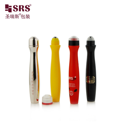 SRS8447-15ML Injectie en blazen Aanpassen Kleur Glanzende taillevorm PETG Plastic Roll On Flask