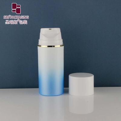 PA601 PP Ronde Populaire lege glanzende plastic luchtloze pompfles voor fundering lotion verpakking