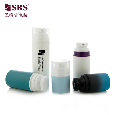PA603 Injectie Aangepaste Glanzige Kleur Groen Wit Paars Roze Ronde Lotionfles zonder lucht met Snap On Pump
