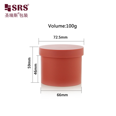 SRSG2 100g lege mat afgerond PP PCR gerecycled plastic crème pot voor body scrub aanpassing kleur met logo afgedrukt