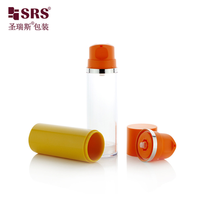 A0215 50ML 120ML 150ML Warmt gestempeld logo AS luchtloze fles met gratis monster aanpassing kleur