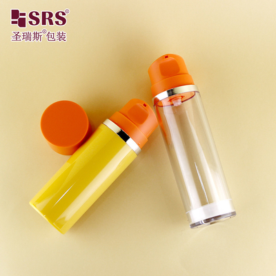 A0215 Snap On Style Plastic rond gezicht serum fles AS Vacuüm fles lege huidverzorgingsgel verpakking luchtloos