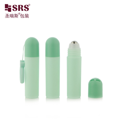 RPPF 20 ml Schoon Rond Plat Onder PP PCR Recycled Material Certificate Roller Steel Ball Flasje Met Dome Cap Bag Lanyard
