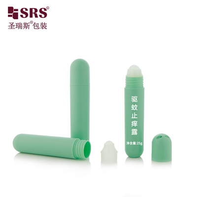 RPPG 25 ml injectie maat Pantone kleur Frosted Dome Cap Ronde bodem Plastic PCR Eco-vriendelijke Roller PP Ball Flascheman Applicator met zak Lanyard Draagbare grootte