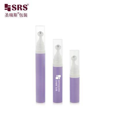 A0035 7,5 ml 10 ml 15 ml Verf Gefrosted Purple Custom Color Pretty Plastic PP PCR Recycled Material Airless Roll On Serum Flasje