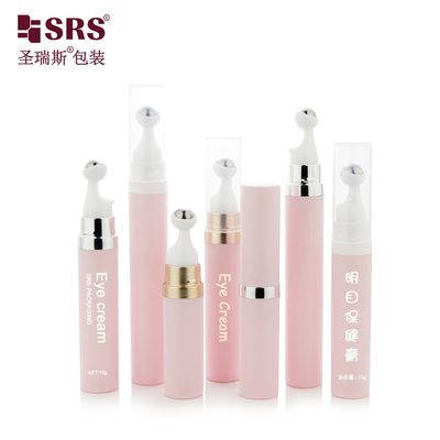 A0035 Airless Style Design Customization Painting Metalisated Color Pink Press Roll On Bottle voor ooggel