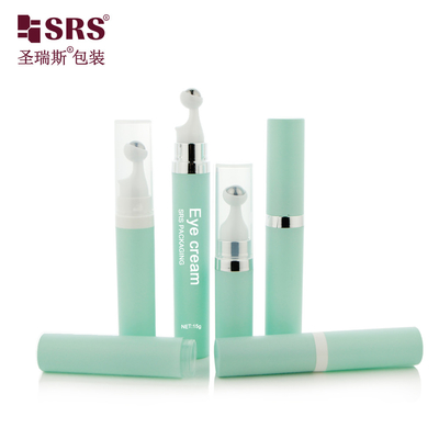 A0035 7.5 ml 10 ml 15 ml Ronde luchtloze persstijl Plastic PP PCR Oogserum Roller Massage Stalen balfles