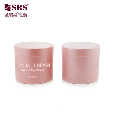 SRSQ 400g Injectie Roze Glanzige Gefrostte Geverfde Plastic PP PCR Body Scub Jar Container