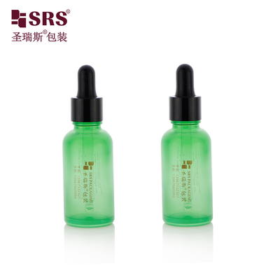 D001 5ml 10ml 15ml 20ml 30ml 50ml 100ml 18/415 glazen fles met glanzende plastic schouderdrupper voor essentiële olie