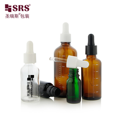 D001 Premium 18/415 glazen flessen met glanzende druppels Ideaal voor essentiële oliën in afmetingen van 5 ml tot 100 ml