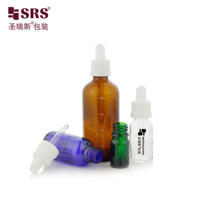 D010 Uitgebreide doorzichtige glasgevormde flessen met CRC-kinderdichte doppen en precieze dropper deksels die zijn ontworpen voor premium haaressentie serum