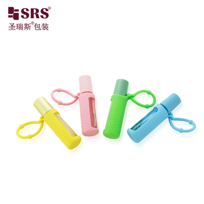 BLPM-10ML Ronde vorm Doorzichtig Glas Roller Stalen Bal Fles Silicone Deksel Voor Geur Parfum olie Geen lekken