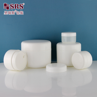 SRSA 15g 20g 30g 50g 100g 150g 200g 250g Ronde hoek Plastic Injection Wit Glossy Single Wall Jar Verpakking
