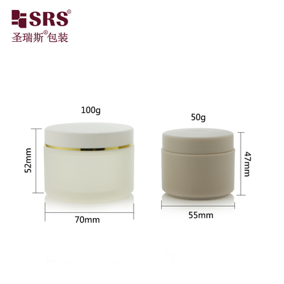 SRSH 50g 100g Injectie Aangepaste kleur Mat Finished Plastic PP Cream Jar Verpakking Voor Gezichtsmasker