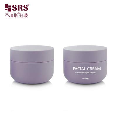SRSOA 100 g Ronde bodem Custom Frosted gekleurde Plastic PP Cream Jar Verpakking Logo Printing