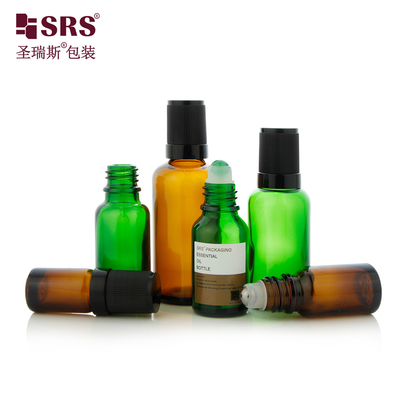 5 ml 10 ml 15 ml 20 ml 30 ml 50 ml 100 ml Amber Clear Blue Green Glass Roll On Flasje Met Schroefdeksel Geen lek