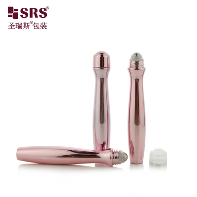 SRS8447-15ML Stralende metalen PETG-rol op flessen voor ooggel Innovatieve massage Geïntegreerde cosmetische verpakking