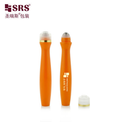 SRS8447-15ML Injectie Blowing Aanpassen Kleur Glanzend Plastic PETG Fles Met Stalen Bal Voor Haar Essence Serum