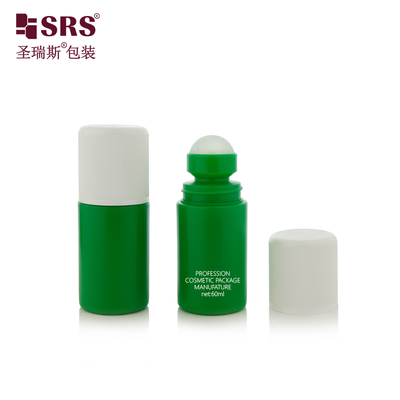 RPPC1-60ML Aanpassing groene vaste kleur Plastic PP PCR Recycled Material Roll On Deodorant Gel Fles Verpakking