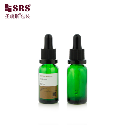 D012 Amber Green Clear Stock Color Glasfles met schroefdropper deksel Siliconelamp voor essentiële olie