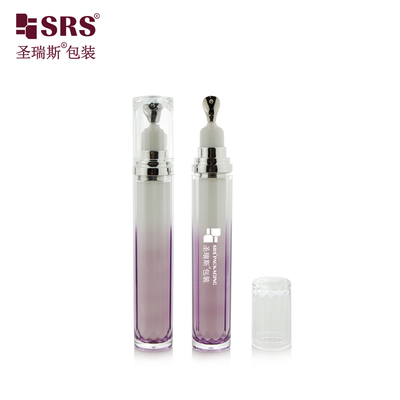 LR001-15ML Aanpassing Geverfde Gradiaal Kleur Acryl Dubbelwandfles Met Metalen Applicator Voor Oogcrème