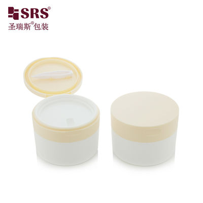 SRS1 120g 150g Custom Light Warm White PP PCR Recycled Body Scrub Cream Jar Container Met Lepel