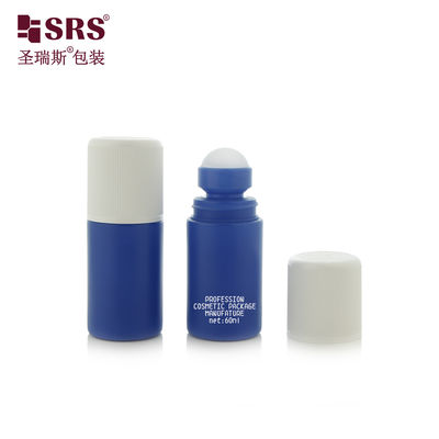 RPPC1-60ML Blauw Mat Plastic PP Deodorant Roll On Flasje Met Kinderwaardig Cap Geen lekken