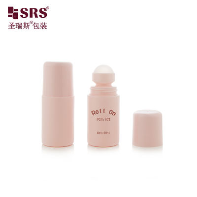 RPPC-60ML Injection Blowing Custom PP PCR Plastic Roller Ball Bottle For Body Gel Applicator