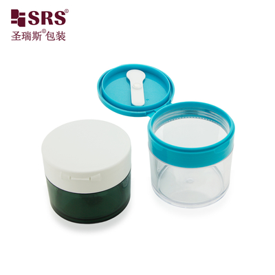 PETG003 100g 120g 150g 200g 250g Injectie Aangepaste half transparante Kleur Plastic Body Scrub Jar Lepel Met Magneet