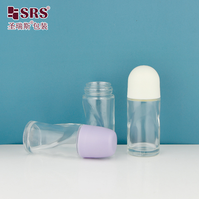 BLPG-B 50 ml Groothandel Unieke vorm Deodorant Roll On Glasfles Geen lekken Aanpassing Duidelijke cosmetische verpakking