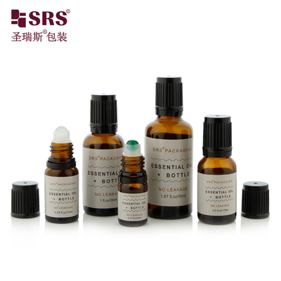 BLPF 5ml 10ml 15ml 20ml 30ml 50ml 100ml Ronde Boston Glazen Roll-On Fles Met TE (Tamper Evident) Dop Voor Essentiële Olie