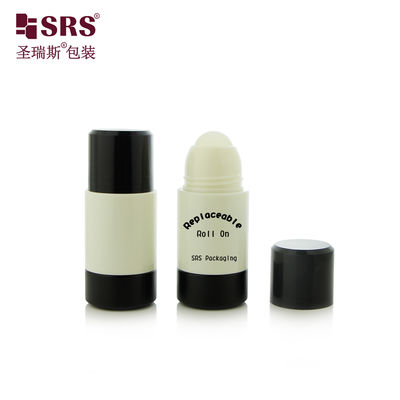 RPPE 50ml 75ml Vervangbare Injectie Aangepaste Crèmekleurige Plastic Mono PP PCR Roll On Fles Voor Deodorant Gel