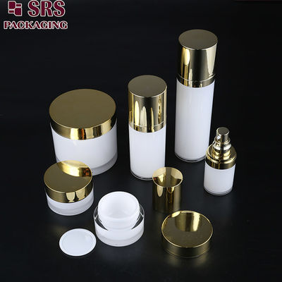 SRS-vrij monsternemend plastic gerecycled huidverzorging acryl verpakking pot en ronde lotion fles