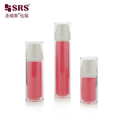 SRSA404 15ml 30ml 50ml Double Wall Clear AS Plastic Cosmetic Lotion Foundation Bottle Customized