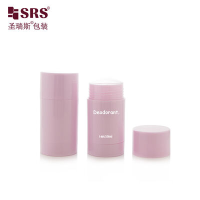 D042 50ML Aangepaste Roze Kleur Ronde Vorm Plastic Deodorant Stick Container Bodemvulling