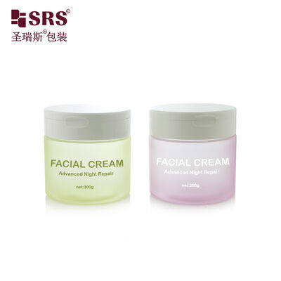 PET007 200g 250g 300g Plastic PET Cream Jar Met Flip Cap Voor Body Scrub Toner Pads Wirh Lepel