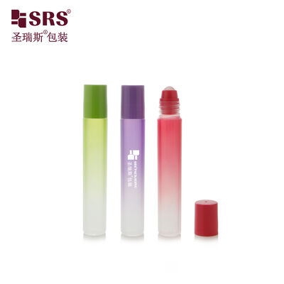 RPP 8ml Painted Gradient Color Red Green Purple Color Plastic PP Roll On Bottle For Acne Gel Applicator